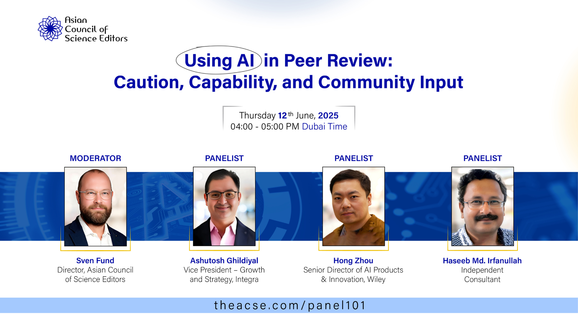 Panel Discussion: Using AI in Peer Review: Caution, Capability, and Community Input